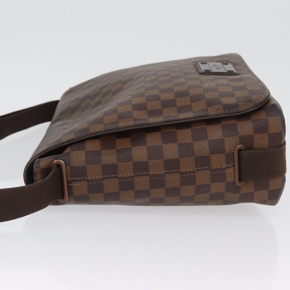 LOUIS VUITTON Damier Ebene Brooklyn MM Shoulder Bag N51211 LV Auth BA11409