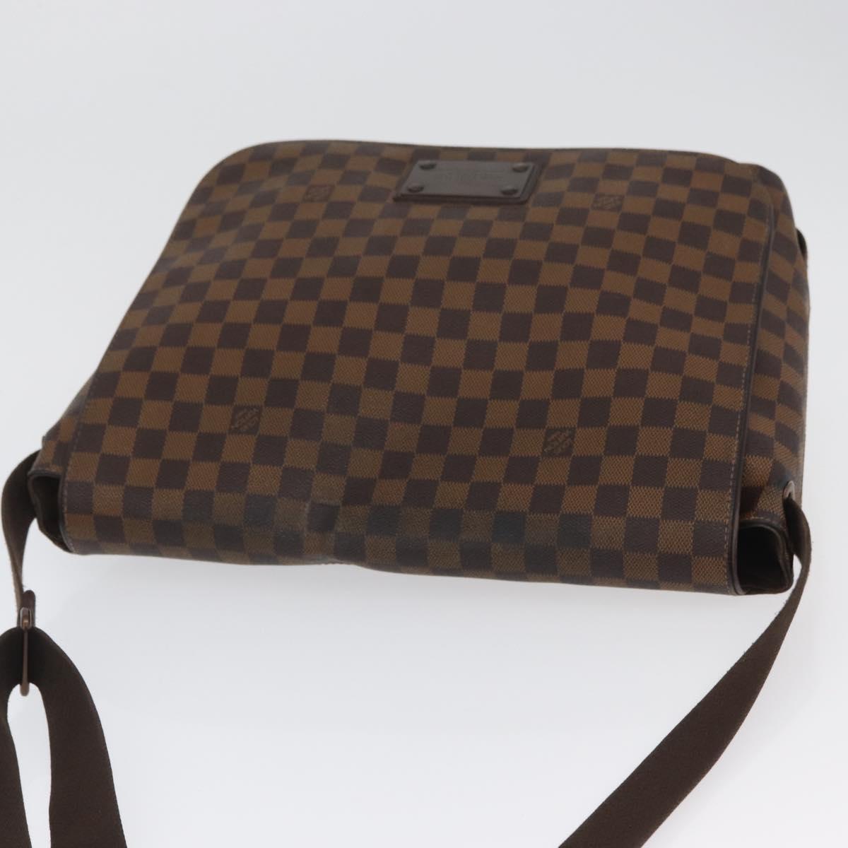 LOUIS VUITTON Damier Ebene Brooklyn MM Shoulder Bag N51211 LV Auth BA11409