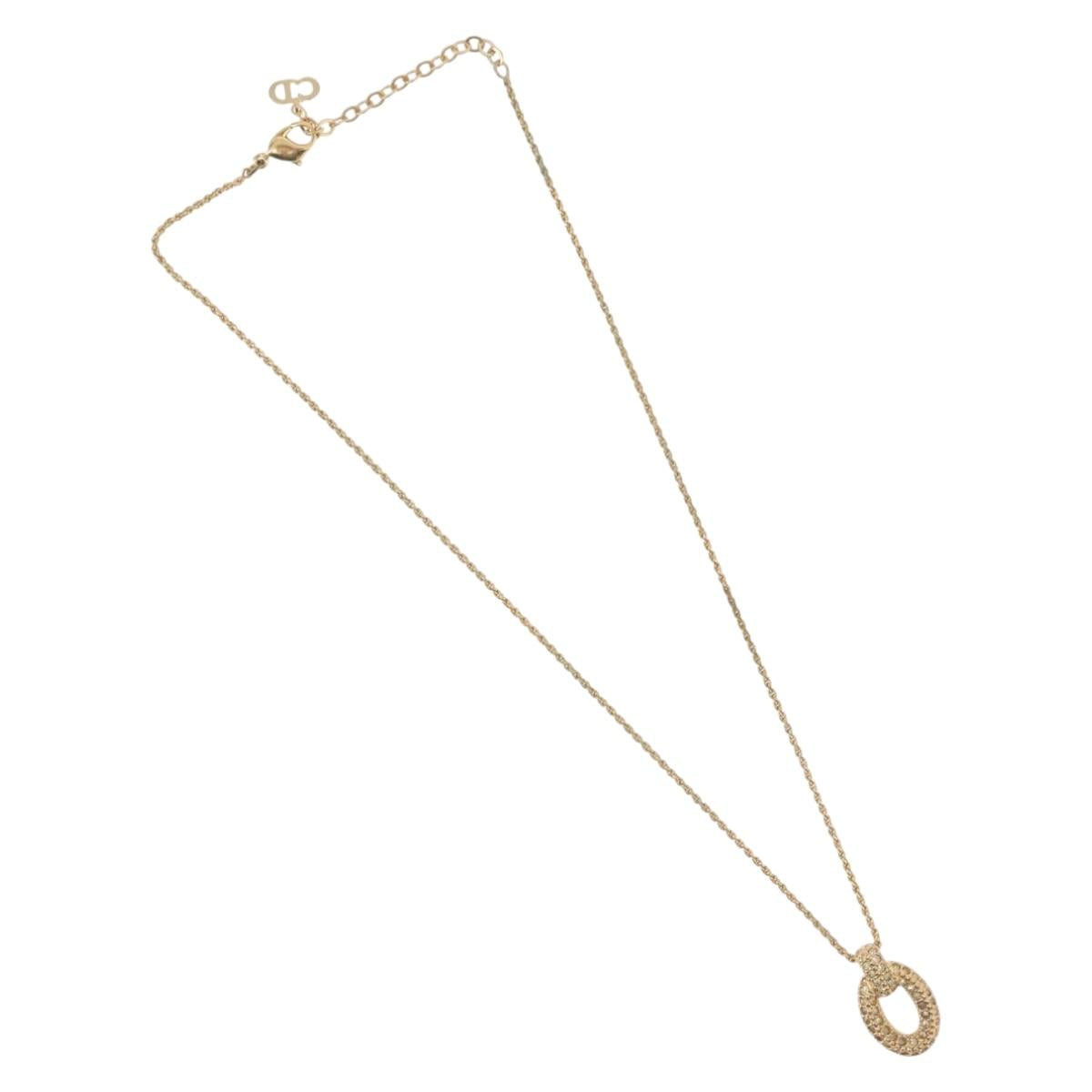 Christian Dior Necklace metal Gold Tone Auth BA11410
