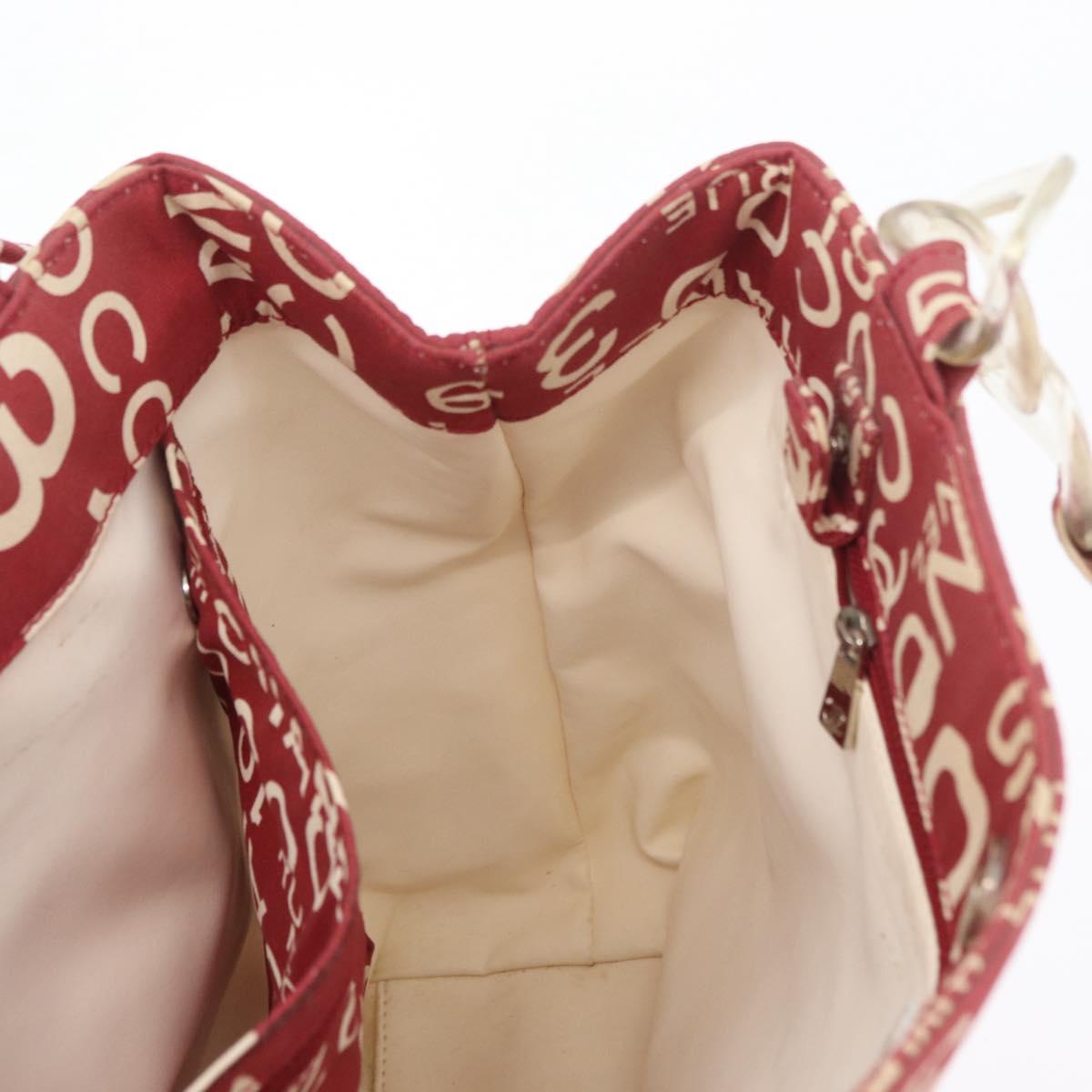 CHANEL By Sea Line Tote Bag Canvas Red CC Auth BA11415A