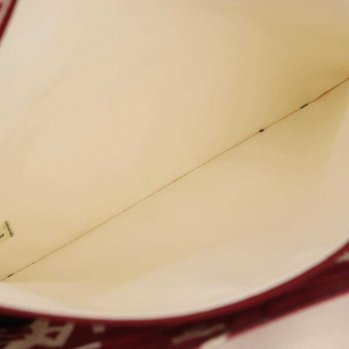 CHANEL By Sea Line Tote Bag Canvas Red CC Auth BA11415A
