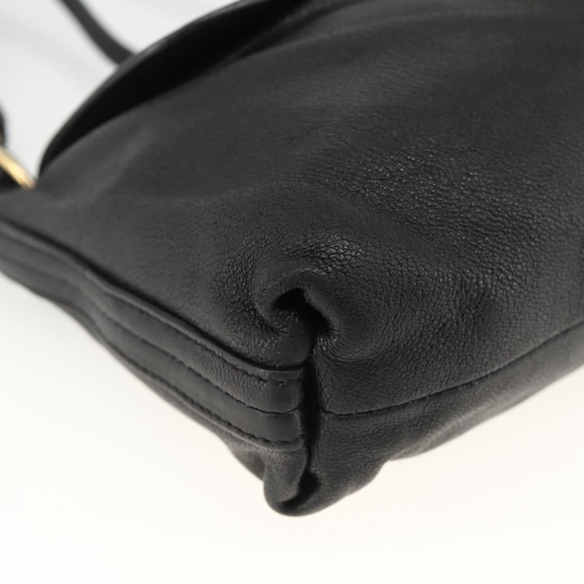 Chloe Hand Bag Leather 2way Black Gold Auth BA11424A