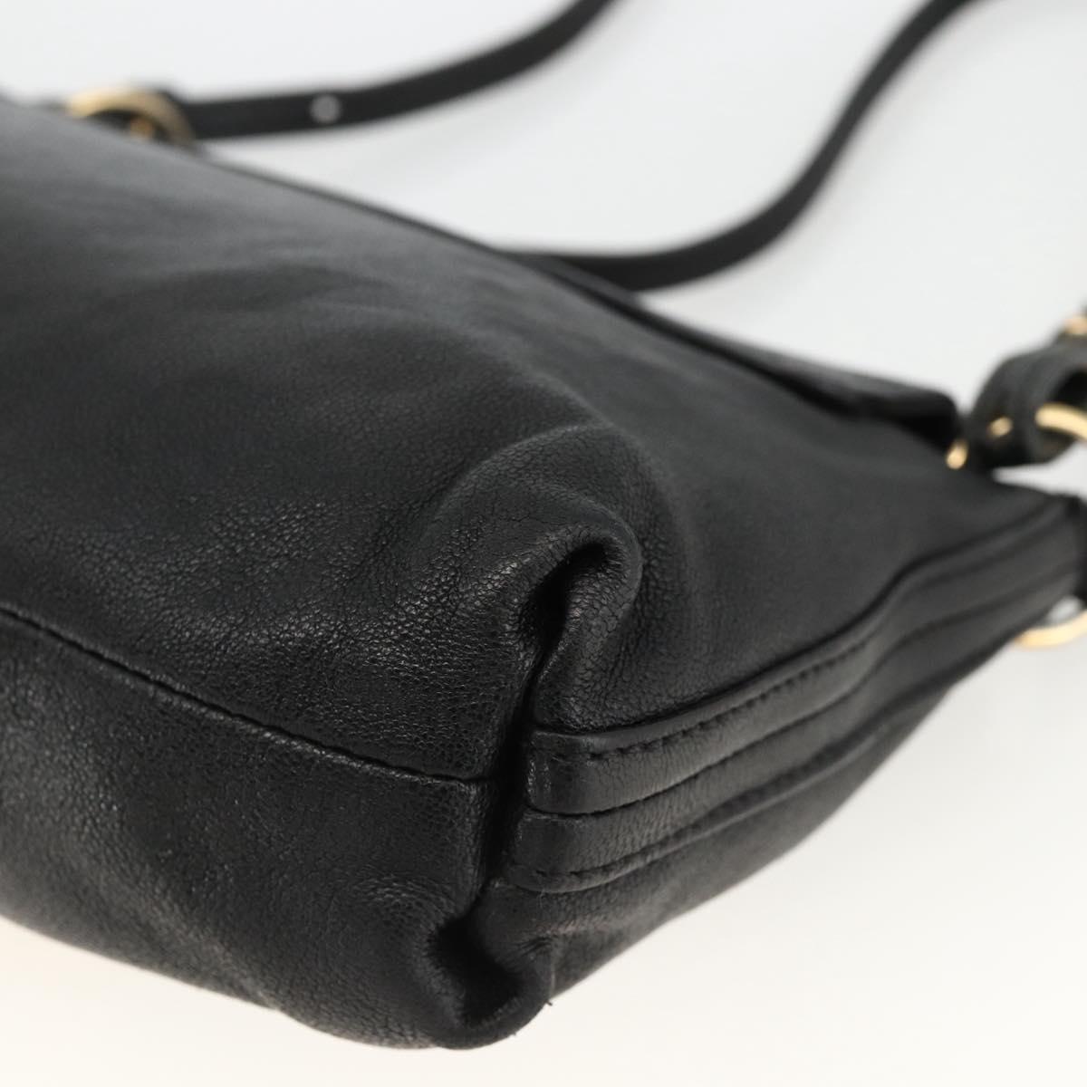 Chloe Hand Bag Leather 2way Black Gold Auth BA11424A