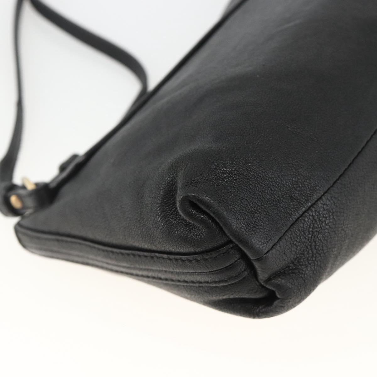 Chloe Hand Bag Leather 2way Black Gold Auth BA11424A