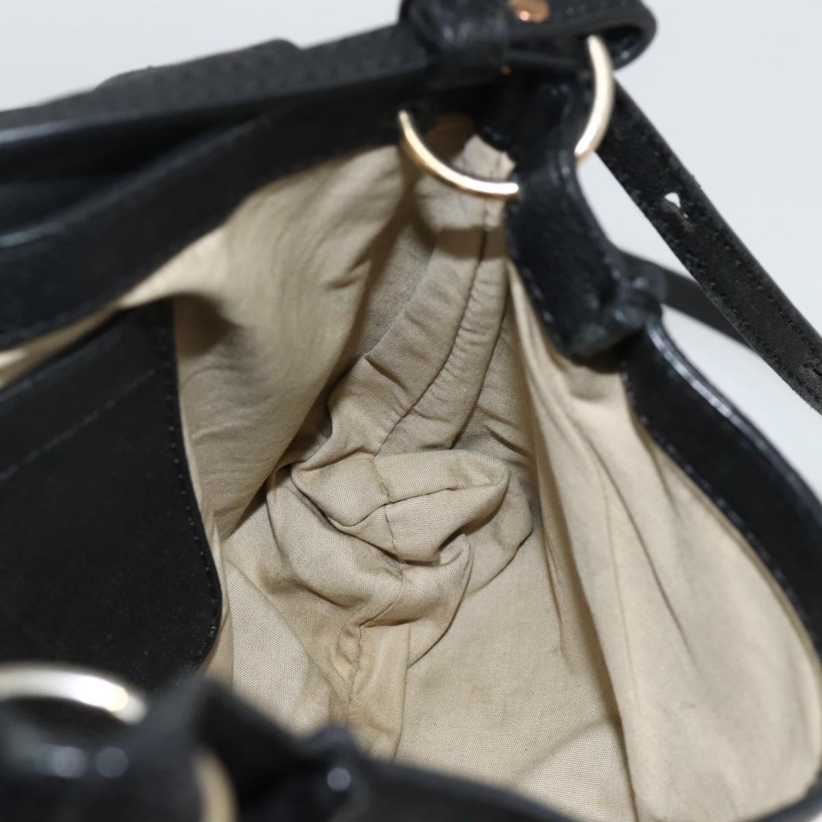 Chloe Hand Bag Leather 2way Black Gold Auth BA11424A