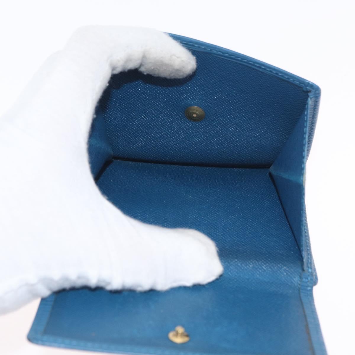 LOUIS VUITTON Monogram Epi Wallet Leather 2 Set Blue LV Auth BA11426