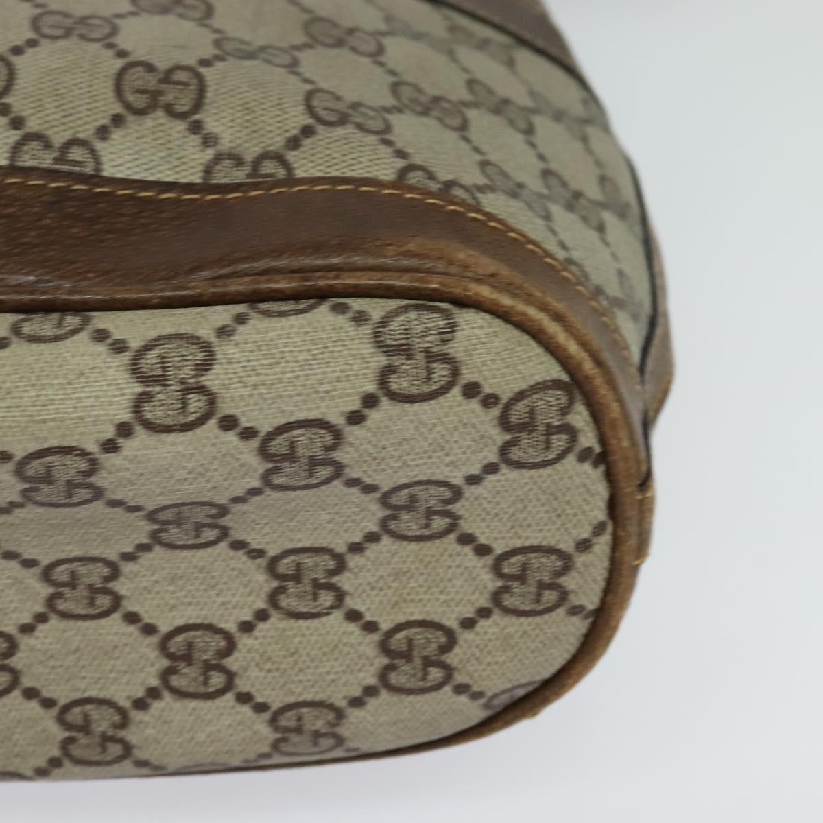 GUCCI GG Supreme Shoulder Bag PVC Beige Auth BA1143