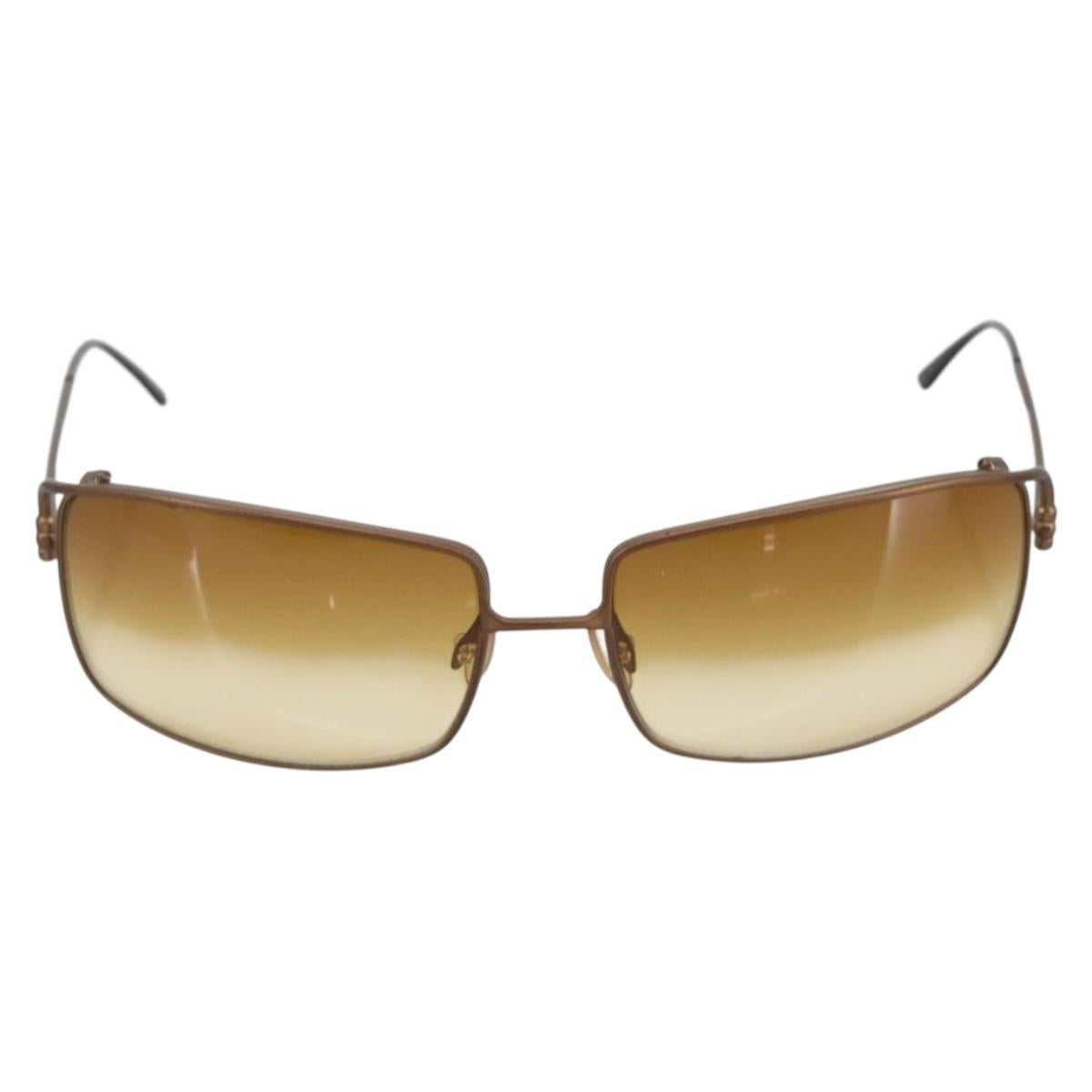 PRADA Sunglasses metal Brown Auth BA11431