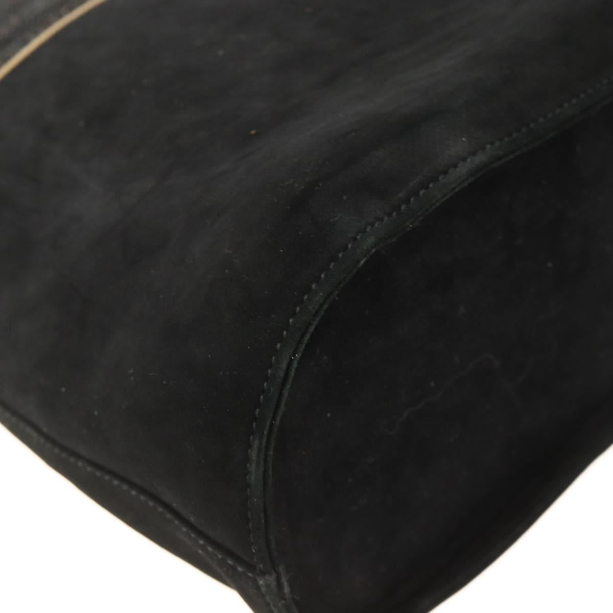 Salvatore Ferragamo Shoulder Bag Suede Black gold Auth BA11435