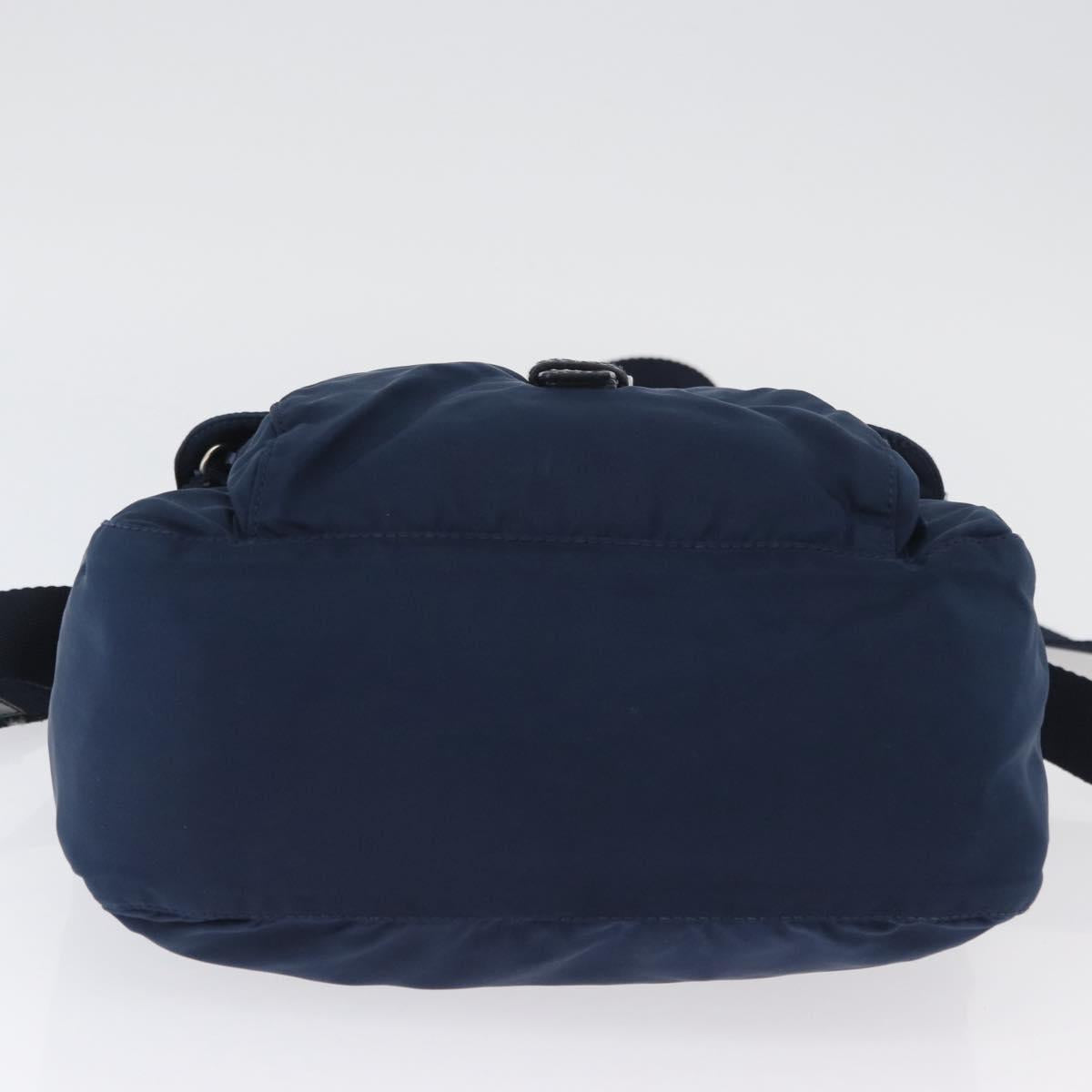 PRADA Shoulder Bag Nylon Navy Silver Auth BA11437