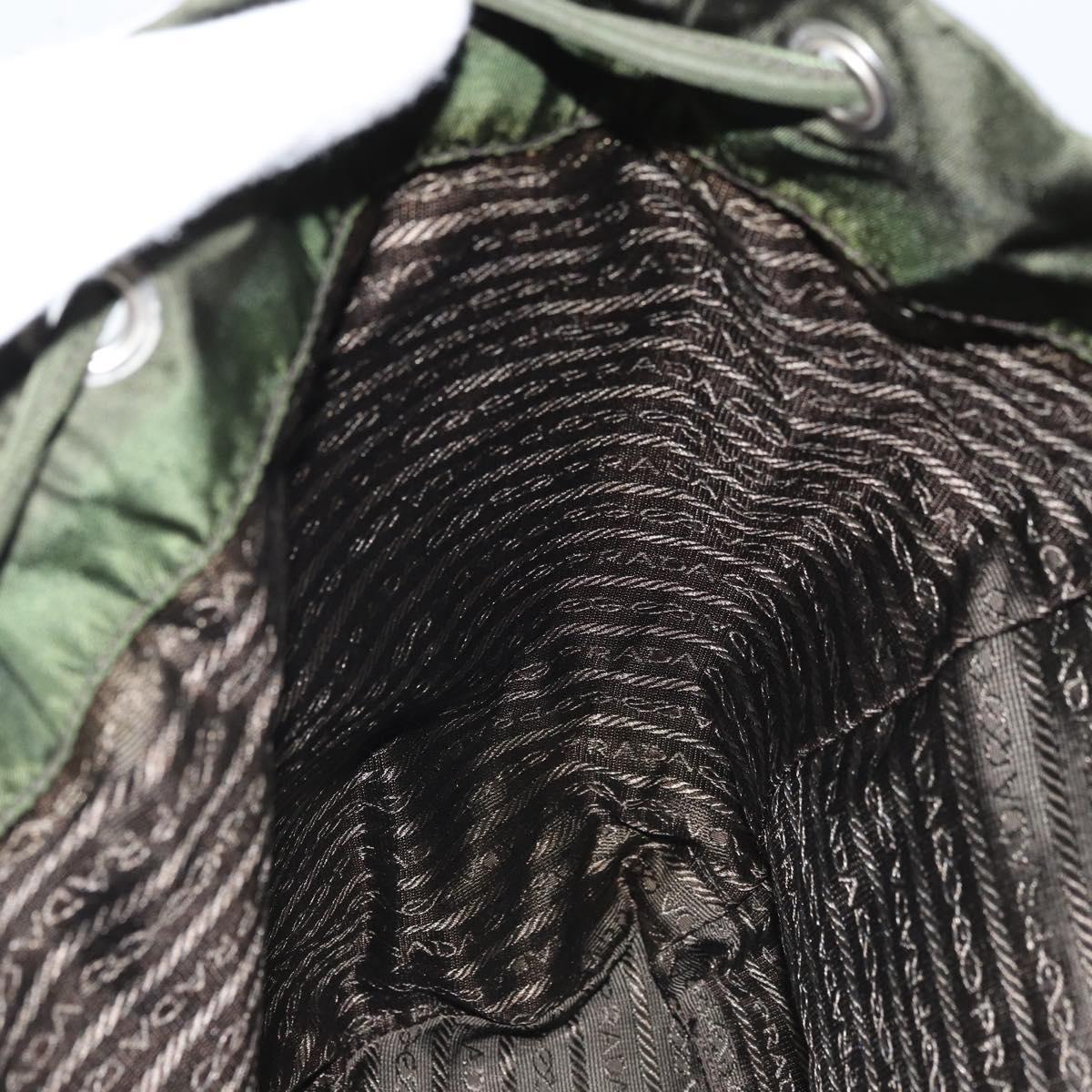 PRADA Backpack Nylon Khaki Silver Auth BA11438