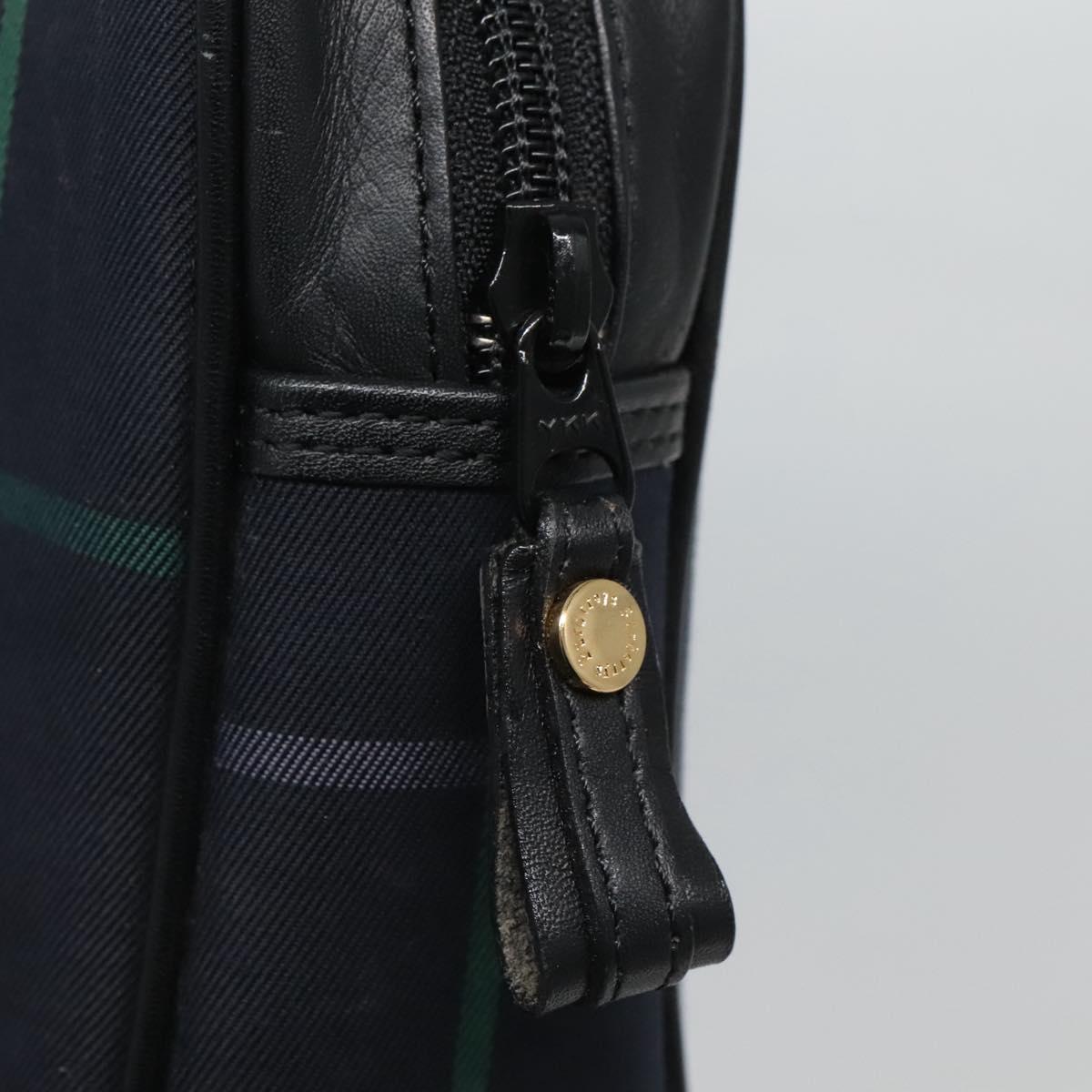 Burberrys Nova Check Clutch Bag Canvas Navy Auth BA1144