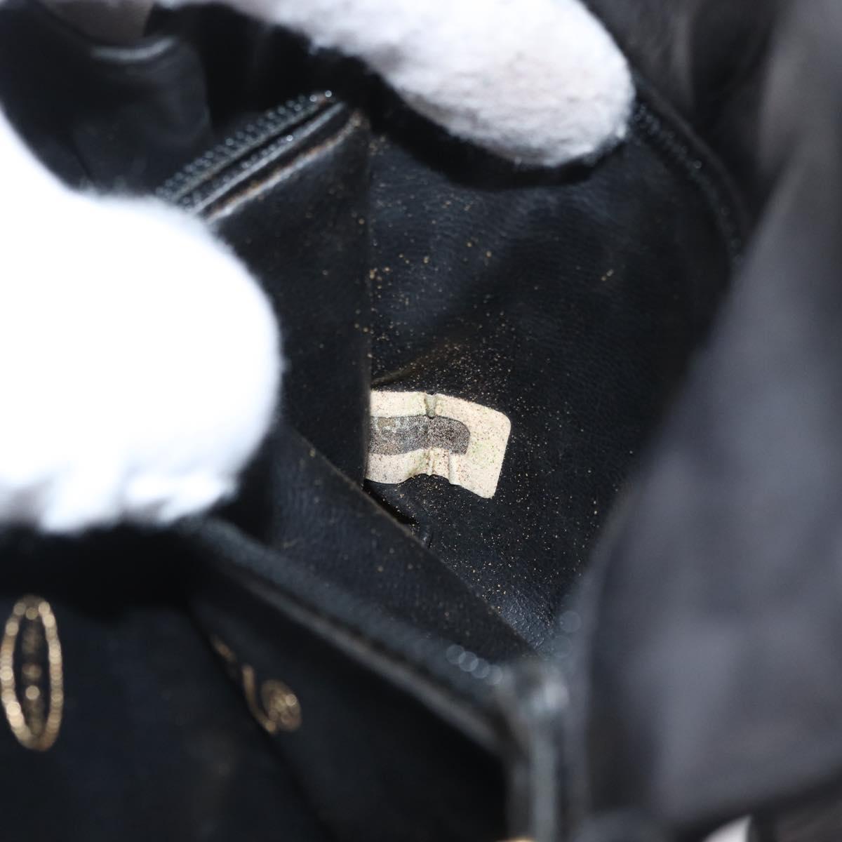 CHANEL Waist Bag Lamb Skin Black Gold CC Auth BA11440A