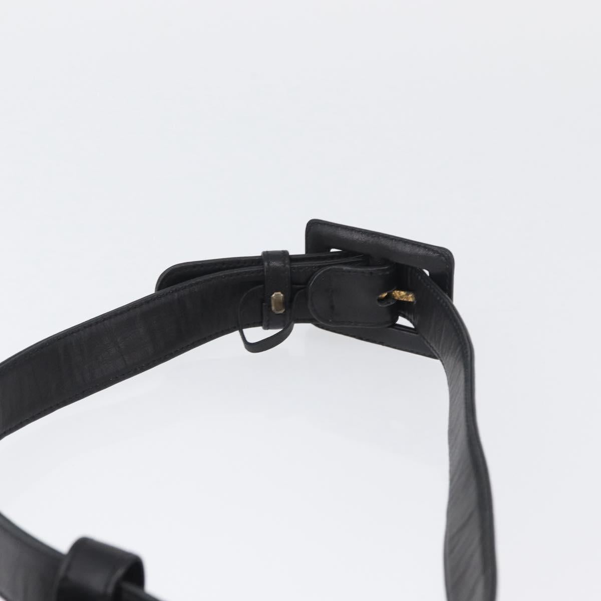 CHANEL Waist Bag Lamb Skin Black Gold CC Auth BA11440A