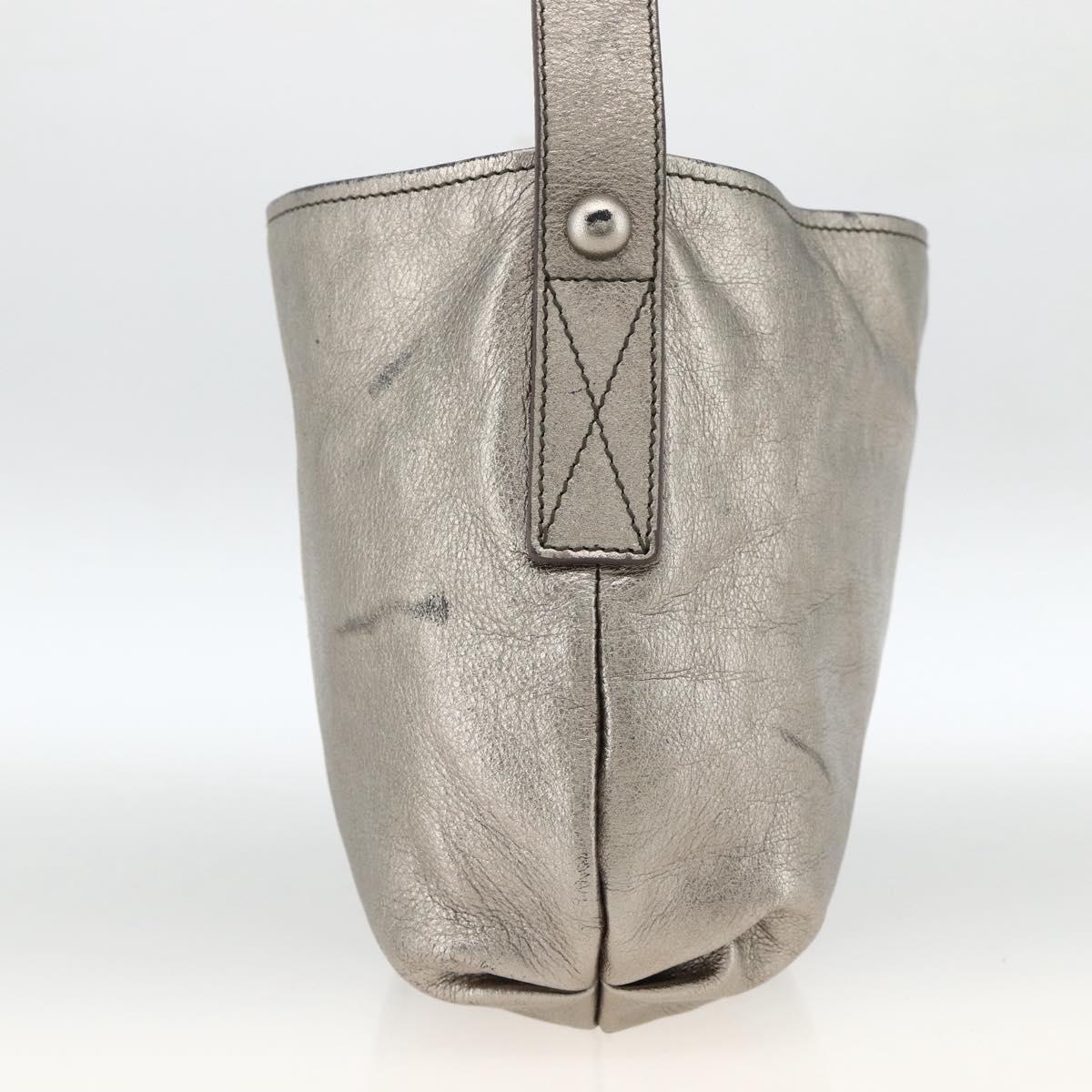 Salvatore Ferragamo Shoulder Bag Leather Silver Auth BA11441