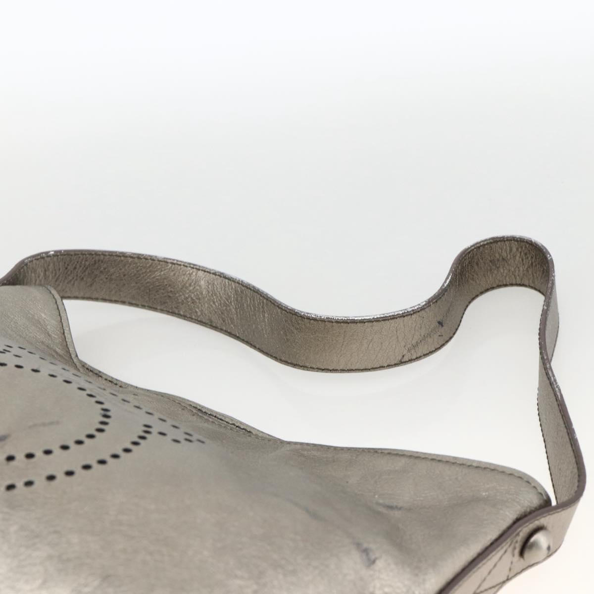 Salvatore Ferragamo Shoulder Bag Leather Silver Auth BA11441