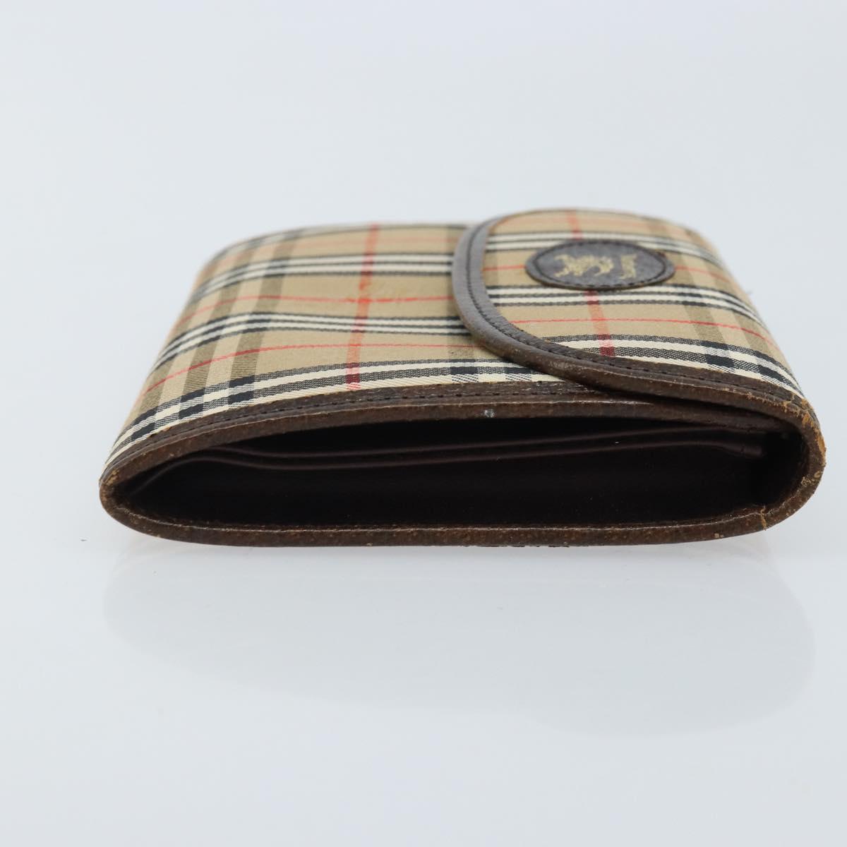 Burberrys Nova Check Pouch Canvas Beige Gold Auth BA11444