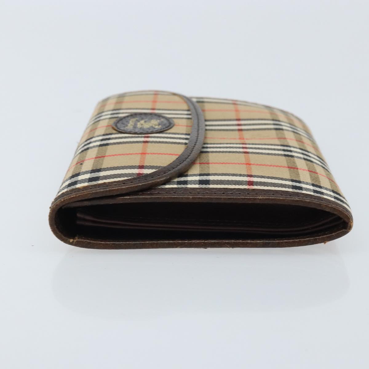 Burberrys Nova Check Pouch Canvas Beige Gold Auth BA11444