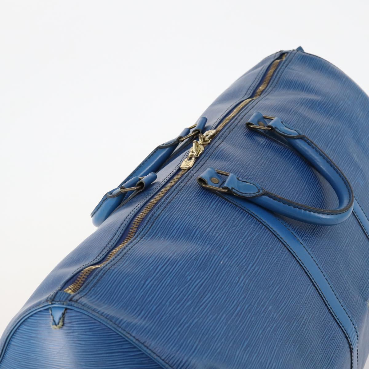 LOUIS VUITTON Epi Keepall 55 Boston Bag Toledo Blue M42955 LV Auth BA11448
