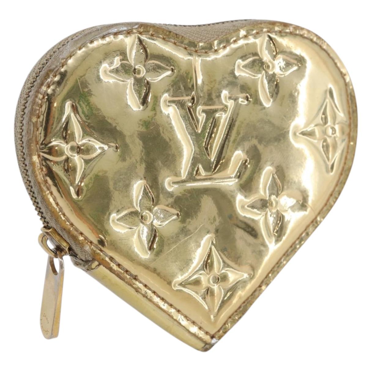LOUIS VUITTON Miroir Porte Monnaie Coeur Purse Gold Dore M93567 LV Auth BA11456