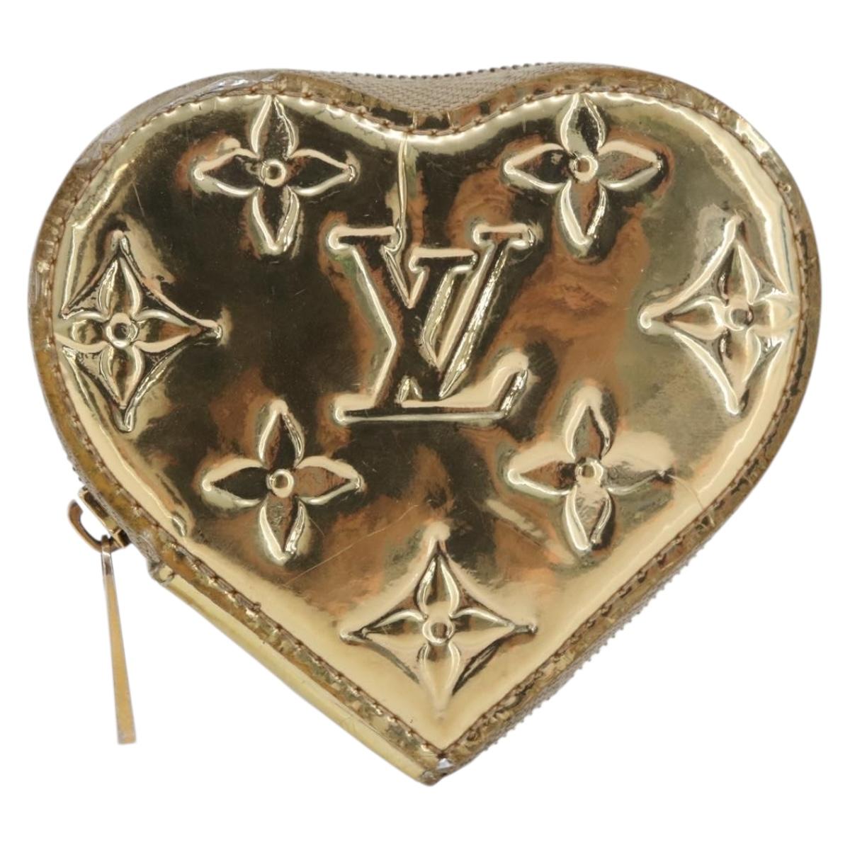 LOUIS VUITTON Miroir Porte Monnaie Coeur Purse Gold Dore M93567 LV Auth BA11456