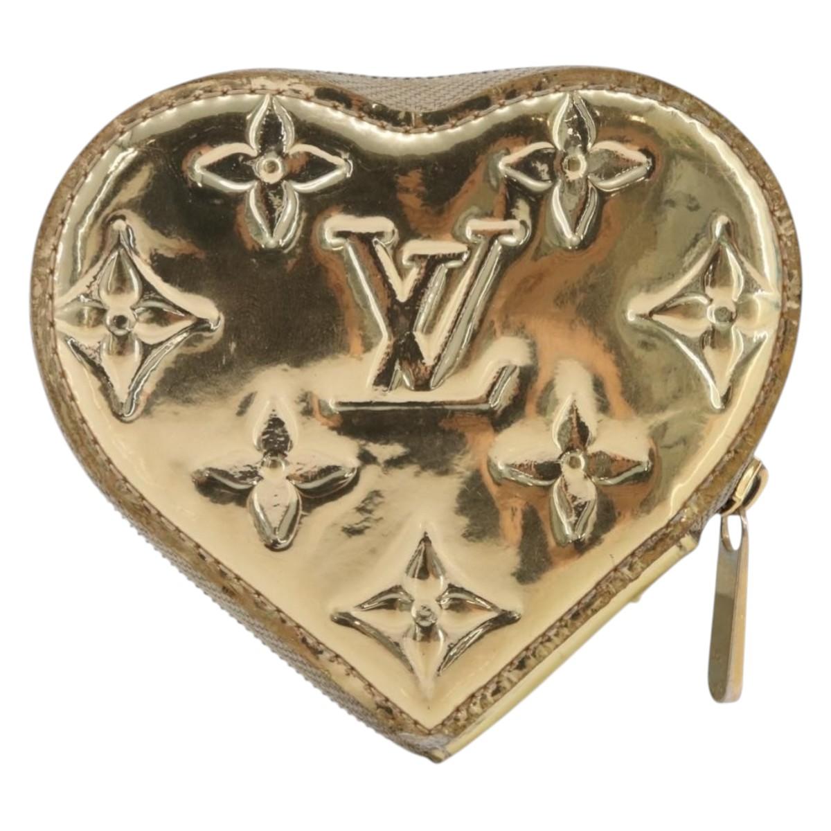LOUIS VUITTON Miroir Porte Monnaie Coeur Purse Gold Dore M93567 LV Auth BA11456