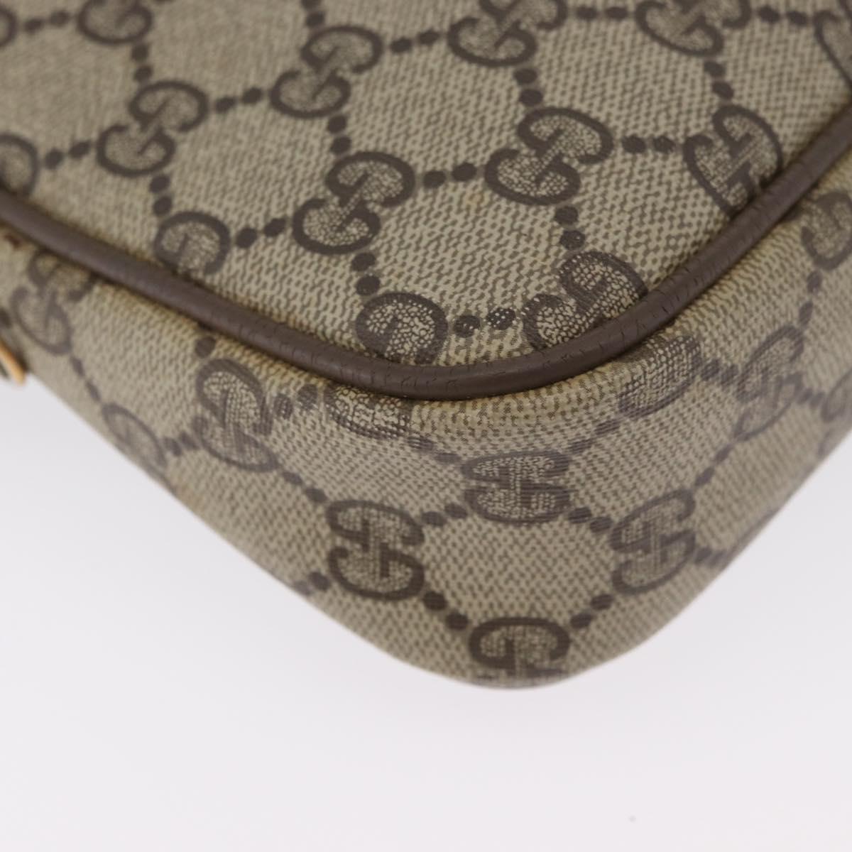 GUCCI GG Supreme Shoulder Bag PVC Beige Gold 97 02 068 Auth BA11460