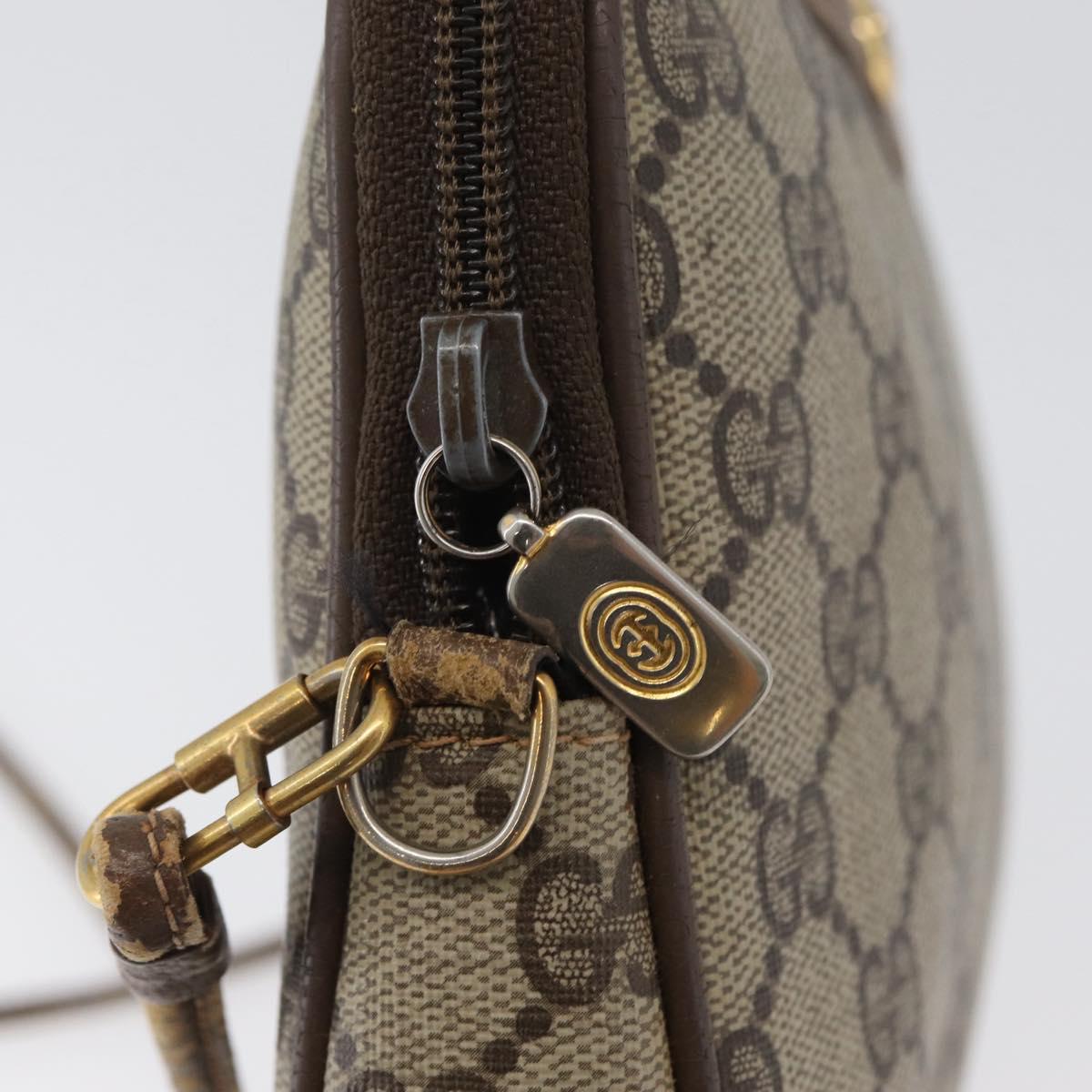 GUCCI GG Supreme Shoulder Bag PVC Beige Gold 97 02 068 Auth BA11460