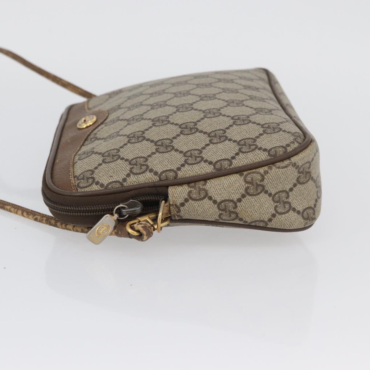 GUCCI GG Supreme Shoulder Bag PVC Beige Gold 97 02 068 Auth BA11460