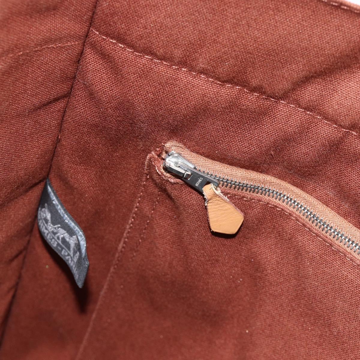 HERMES Fourre ToutMM Hand Bag Canvas Brown Auth BA11462