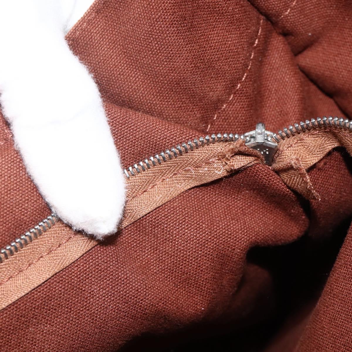 HERMES Fourre ToutMM Hand Bag Canvas Brown Auth BA11462