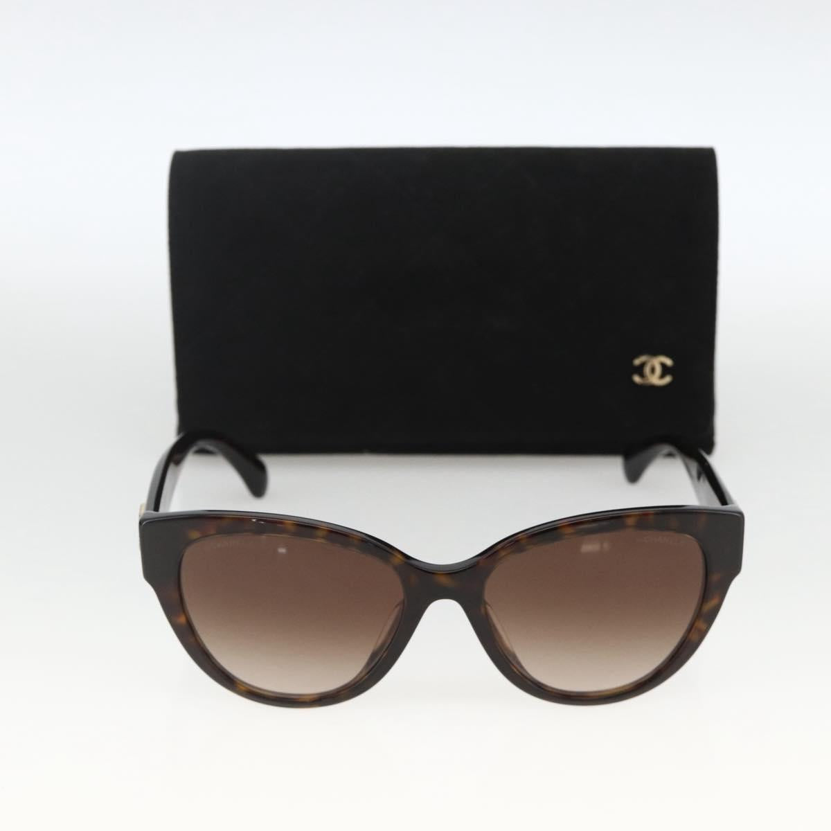 CHANEL Sunglasses plastic Brown CC Auth BA11463