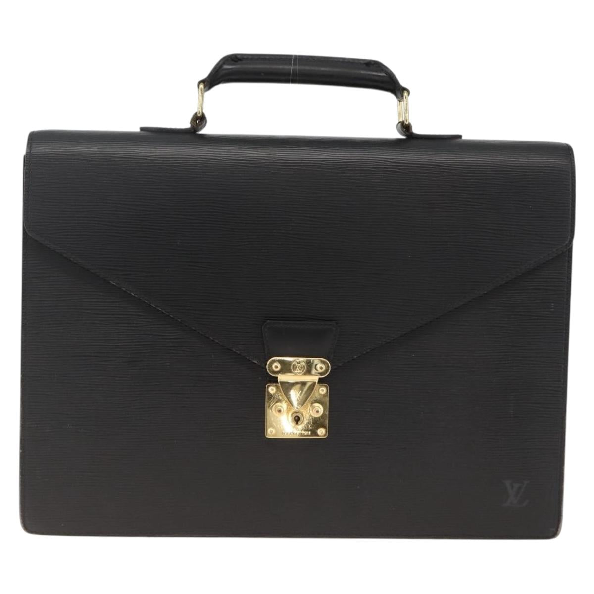 LOUIS VUITTON Epi ServietteConseiller Business Bag Black M54422 LV Auth BA11466