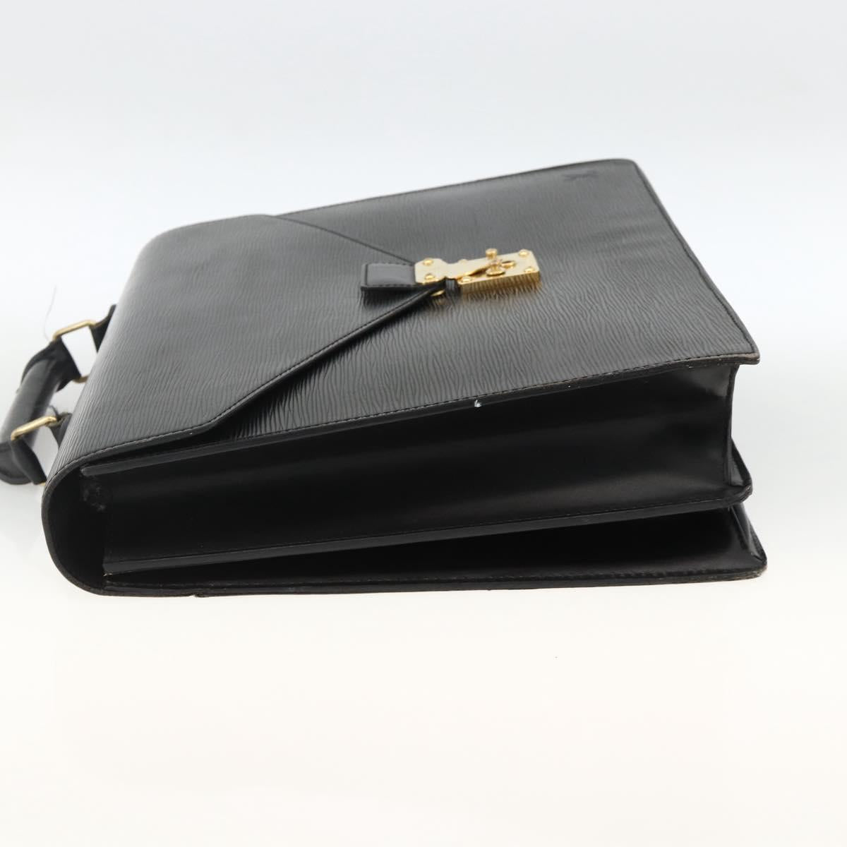 LOUIS VUITTON Epi ServietteConseiller Business Bag Black M54422 LV Auth BA11466