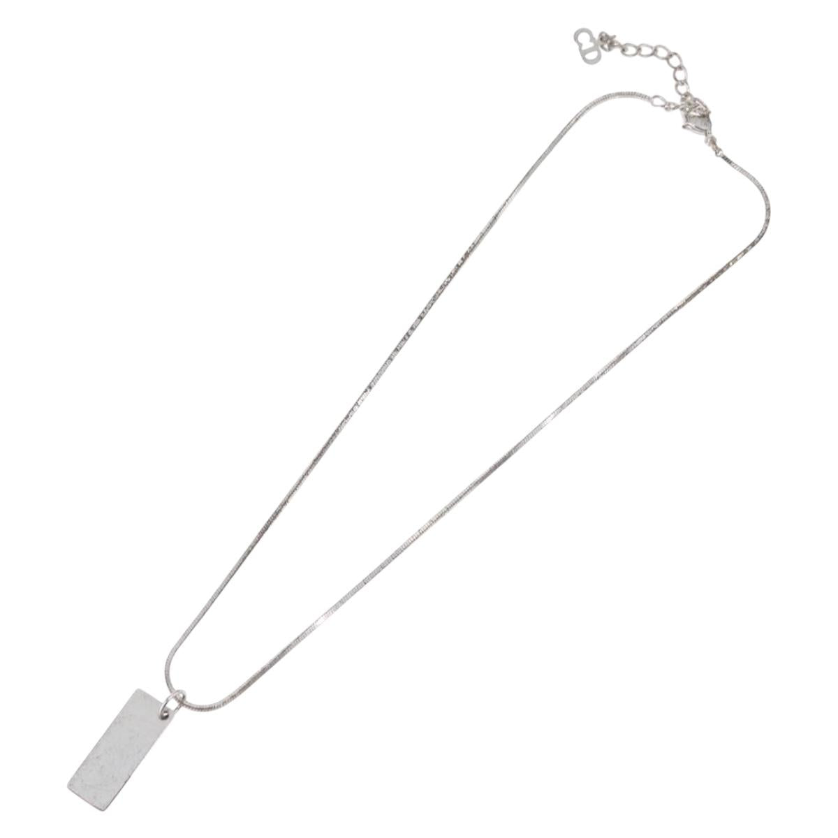 Christian Dior Necklace metal Silver Auth BA11470