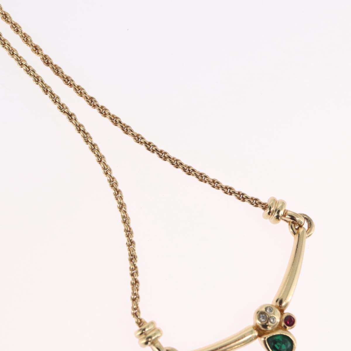 Christian Dior Necklace metal Gold Tone Auth BA11471A