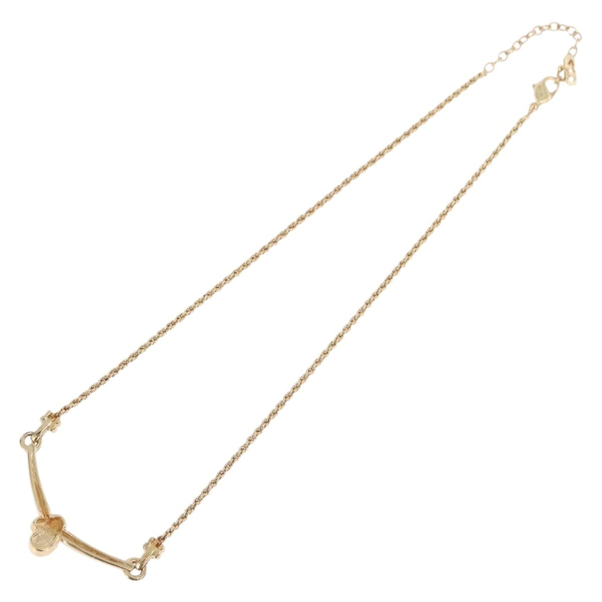 Christian Dior Necklace metal Gold Tone Auth BA11471A