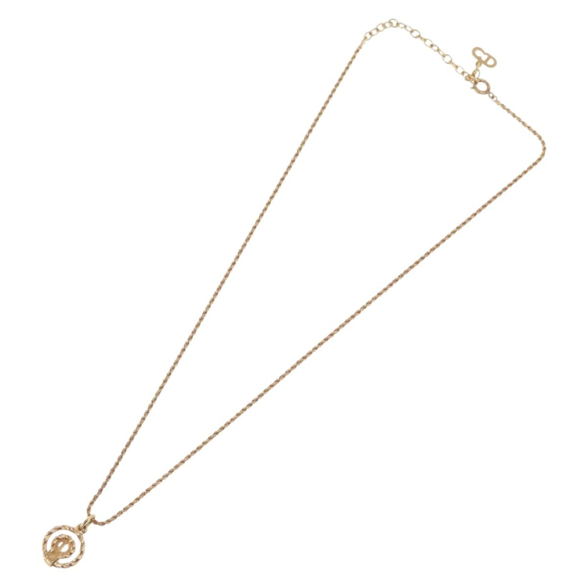 Christian Dior Necklace metal Gold Tone Auth BA11472