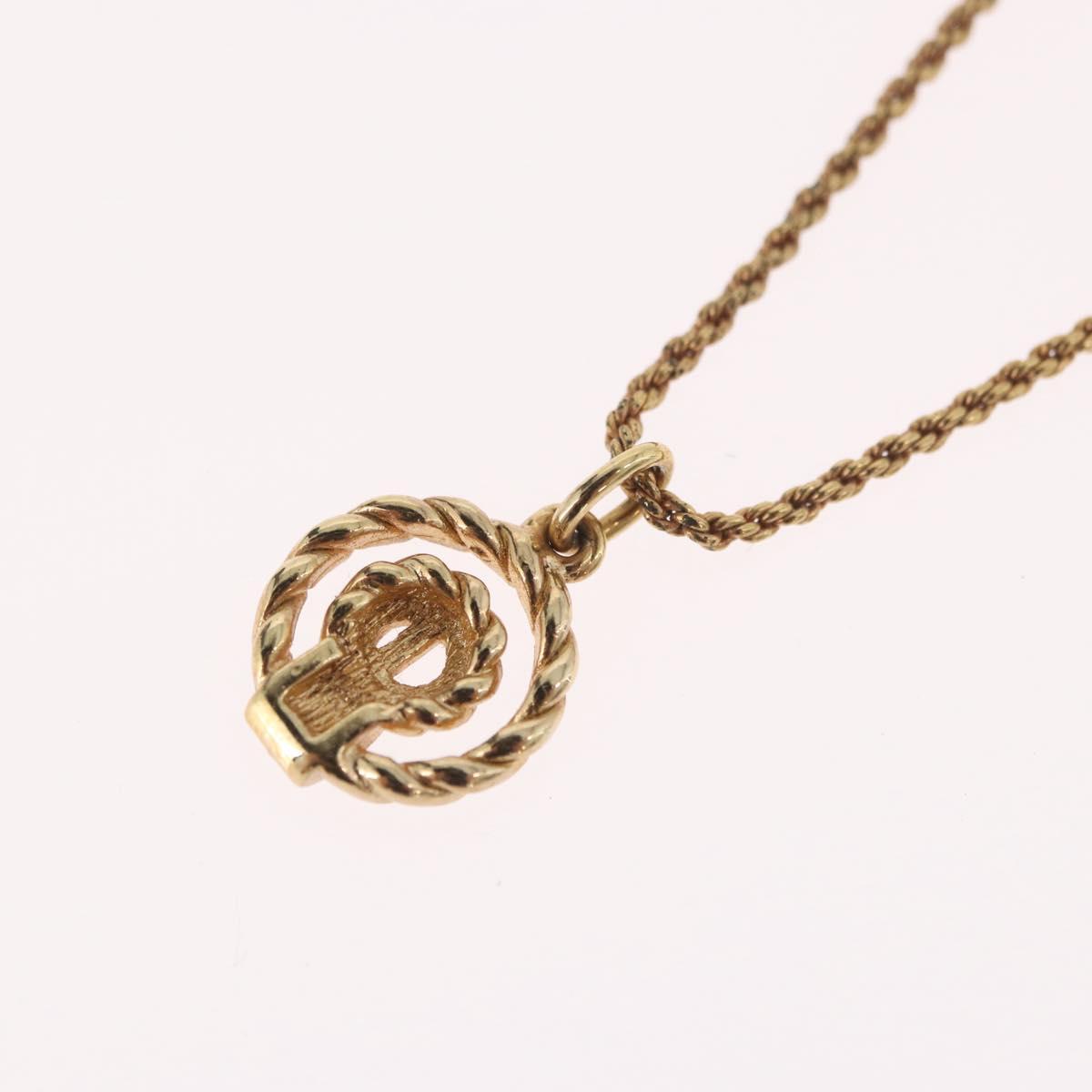 Christian Dior Necklace metal Gold Tone Auth BA11472
