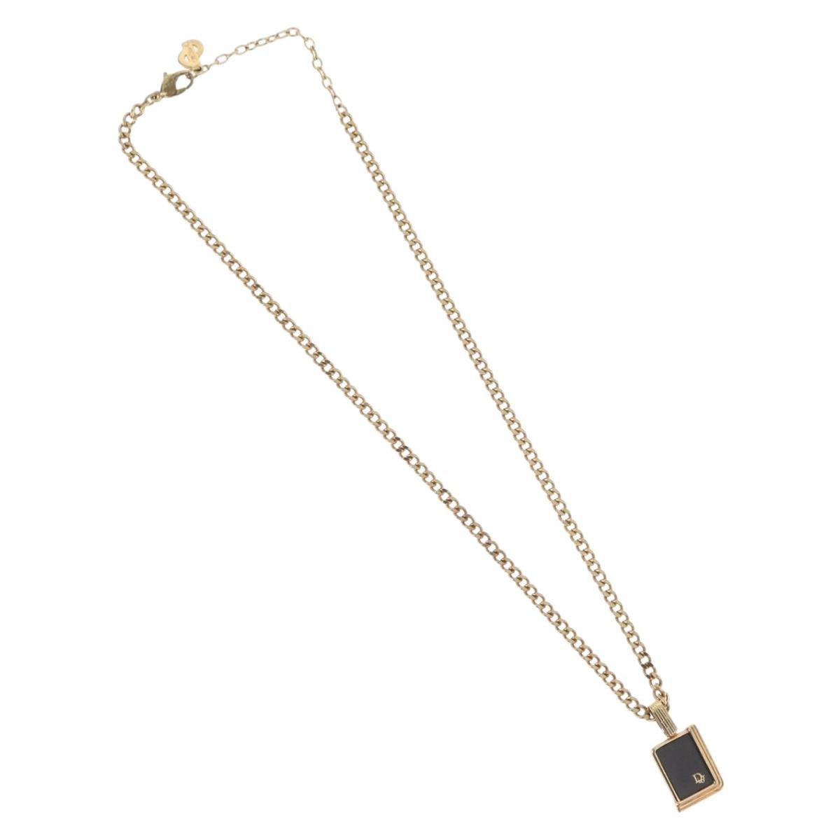 Christian Dior Necklace metal Gold Tone Auth BA11475