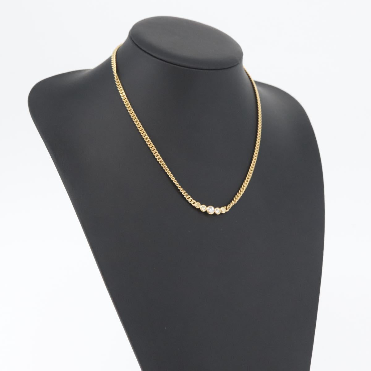 Christian Dior Necklace metal Gold Tone Auth BA11478