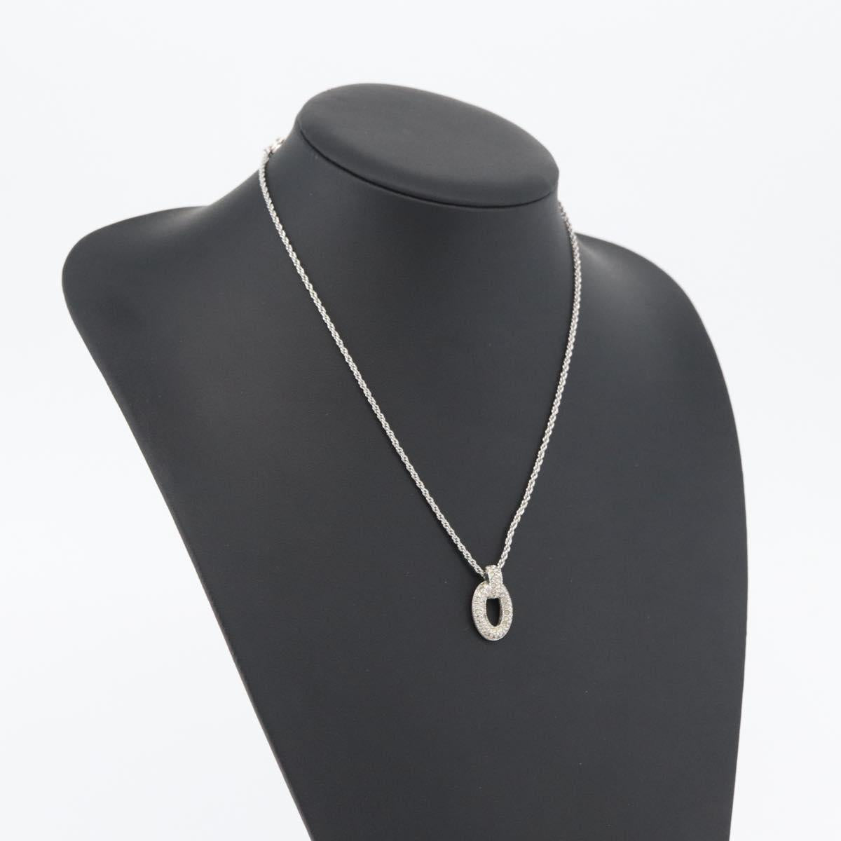 Christian Dior Necklace metal Silver Auth BA11479