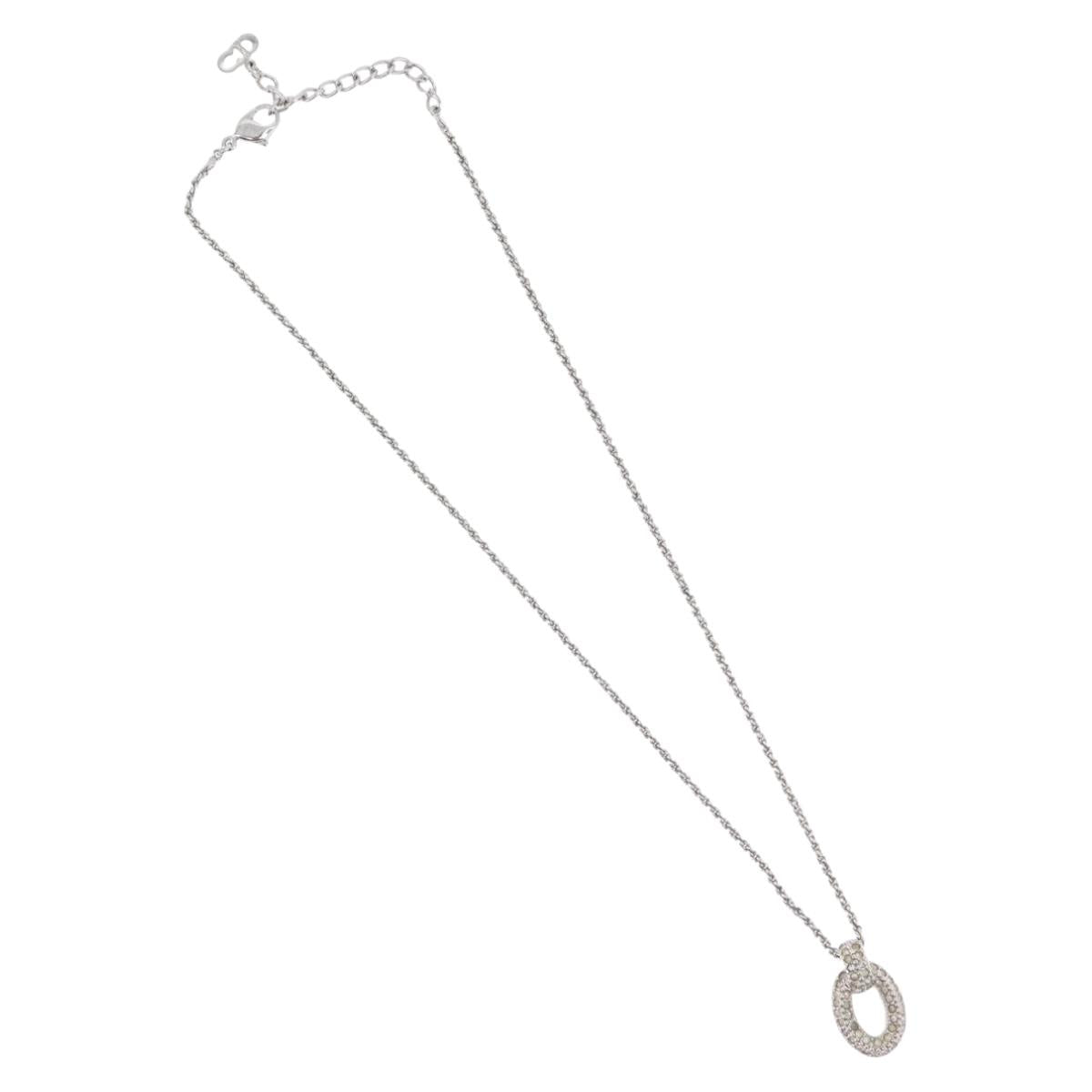 Christian Dior Necklace metal Silver Auth BA11479