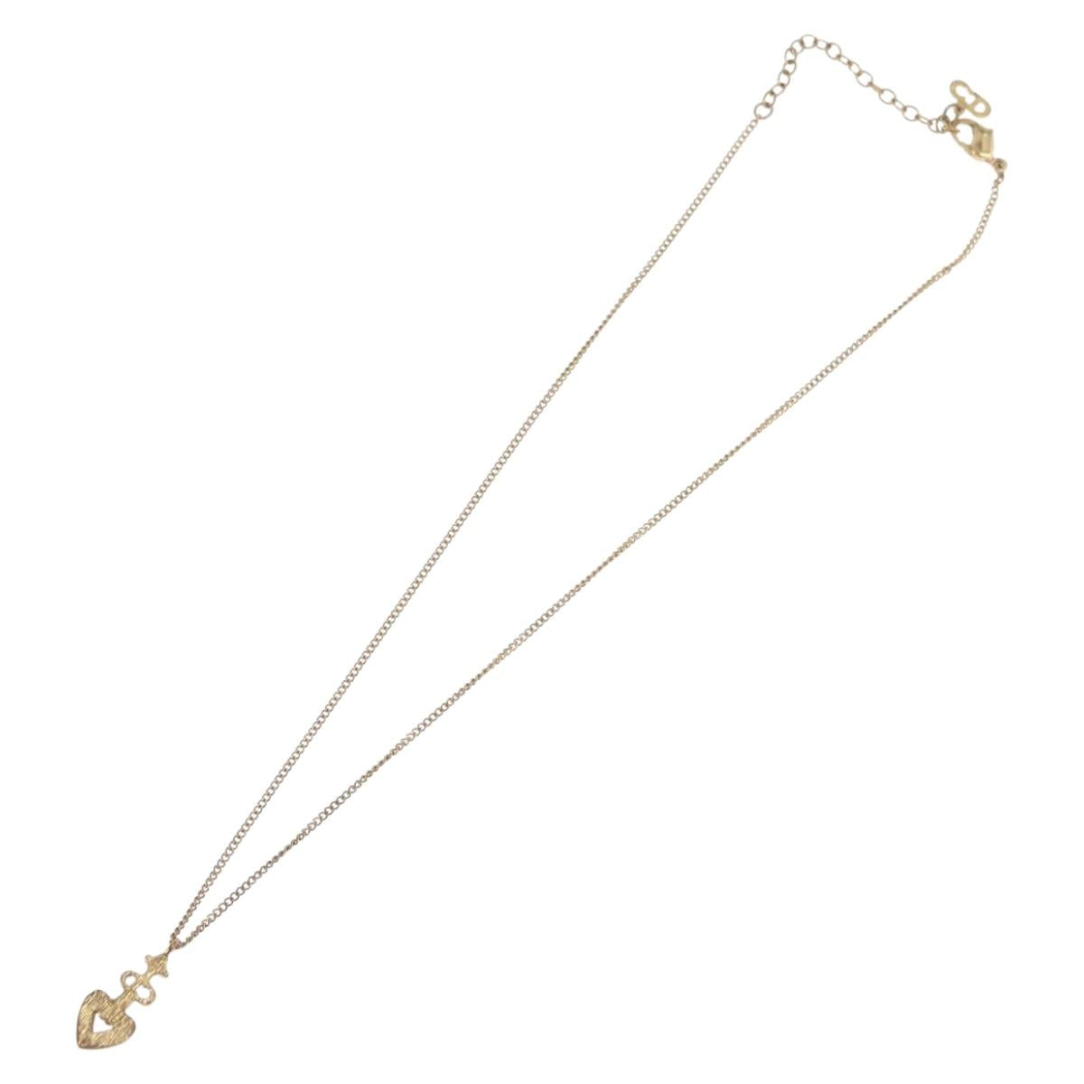 Christian Dior Necklace metal Gold Tone Auth BA11481