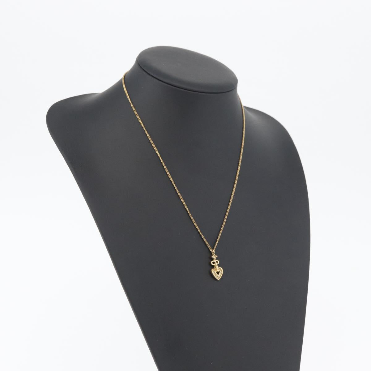 Christian Dior Necklace metal Gold Tone Auth BA11481