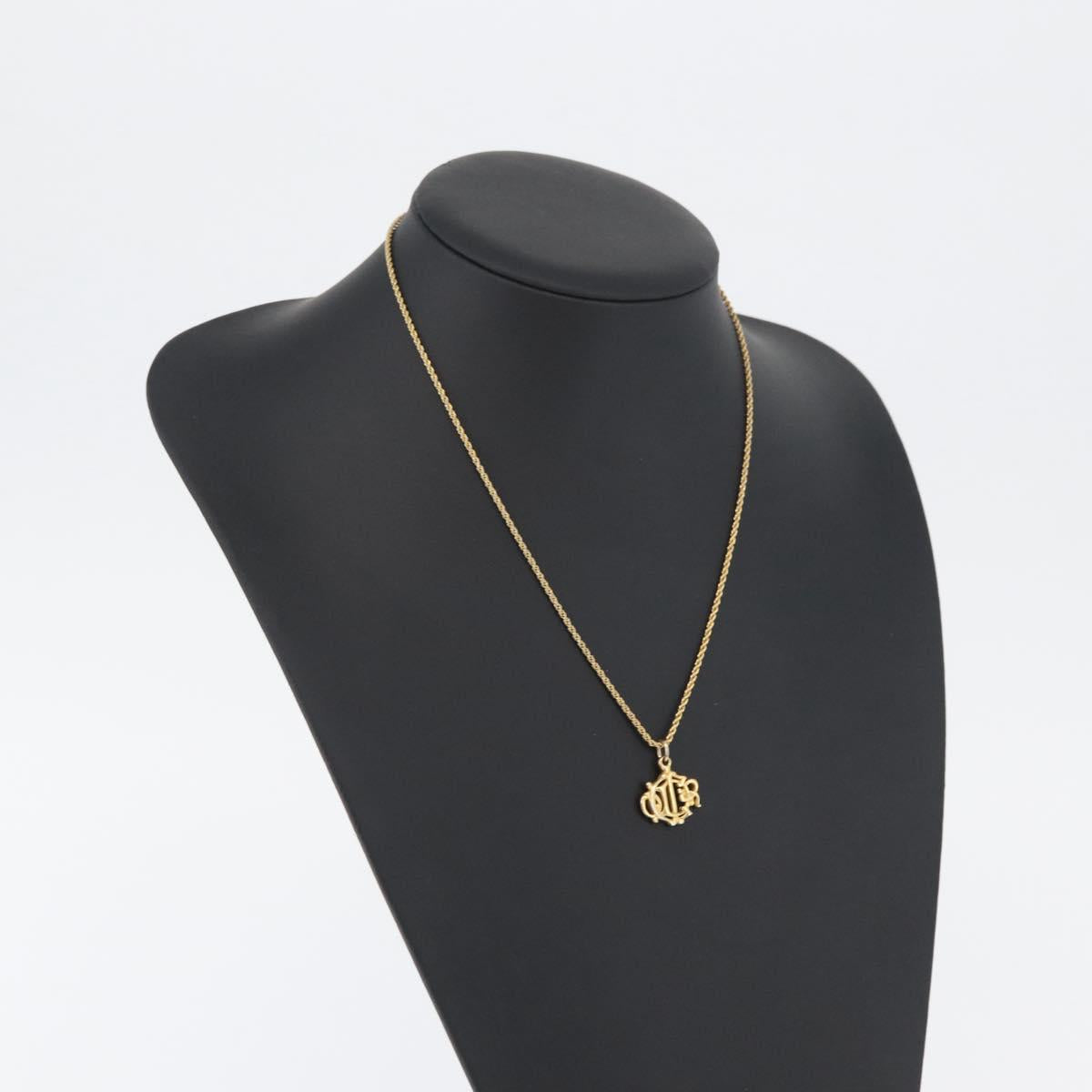 Christian Dior Necklace metal Gold Tone Auth BA11483