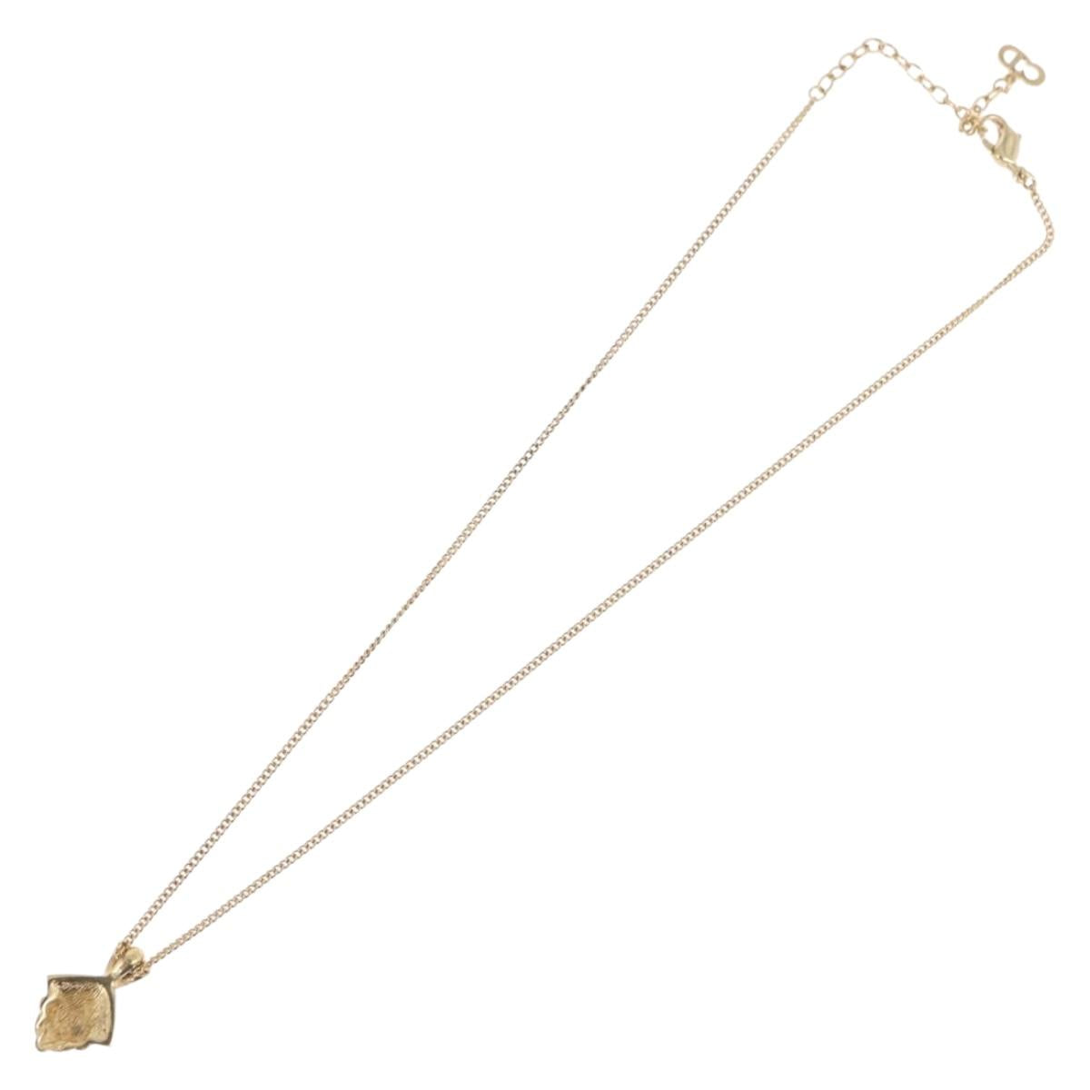 Christian Dior Necklace metal Gold Tone Auth BA11487