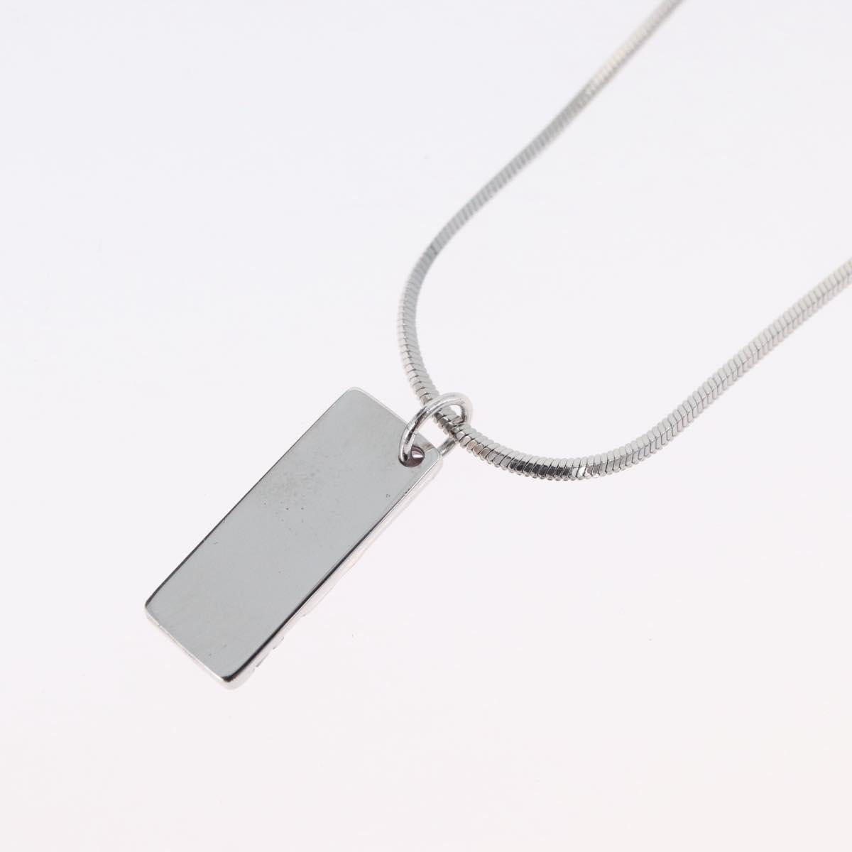 Christian Dior Necklace metal Silver Auth BA11491A