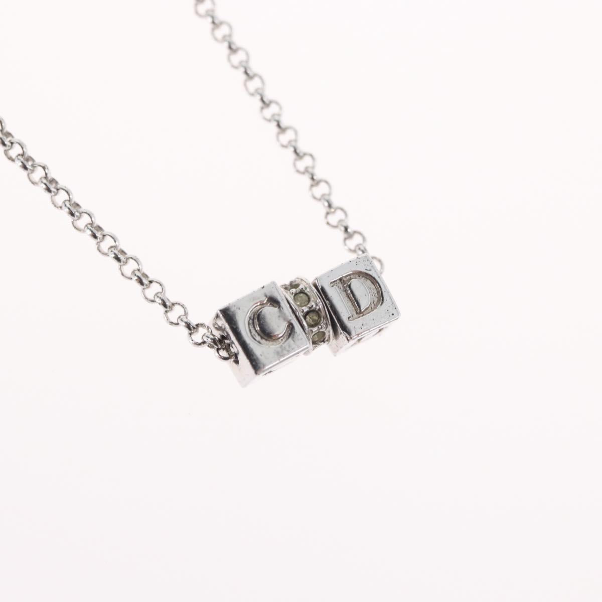 Christian Dior Necklace metal Silver Auth BA11492