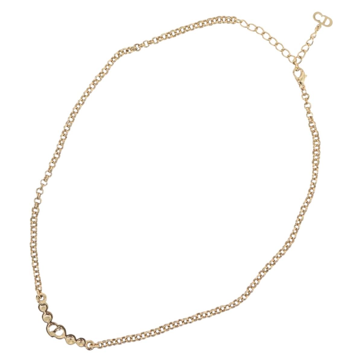 Christian Dior Necklace metal Gold Tone Auth BA11497